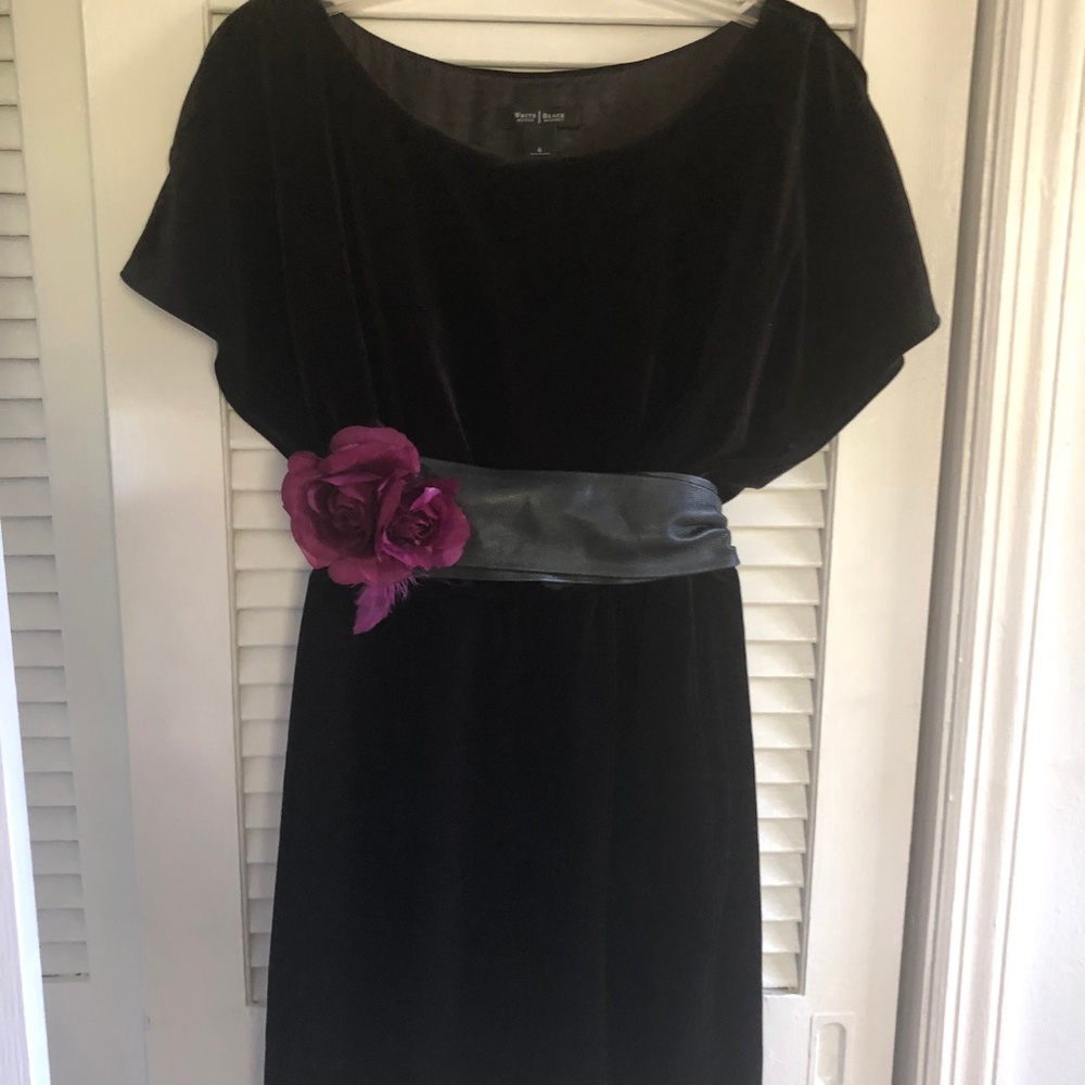 WBHM Gorgeous Velvet Flutter Sleeve Burnout Dress